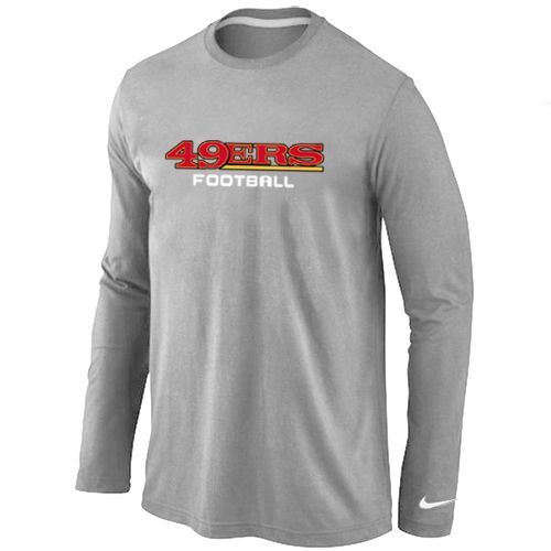 Nike San Francisco 49ers Authentic Font Long Sleeve NFL T-Shirt - Grey